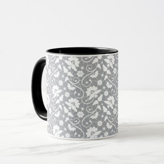 Mug Motif floral de dentelle (Devant gauche)