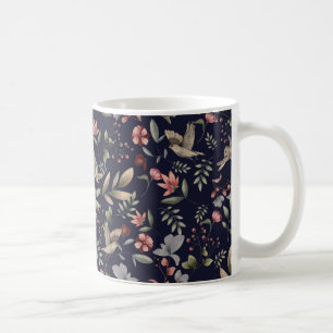 Mug Motif floral de feuilles d'animaux de la forêt ble