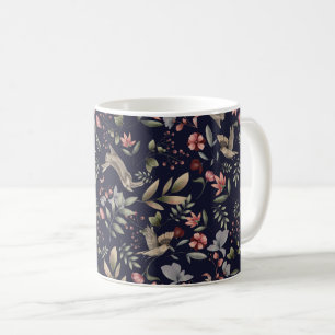 Mug Motif floral de feuilles d'animaux de la forêt ble