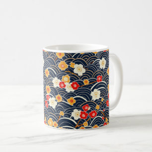 Mug Motif floral de fleur de prunier à vague japonaise