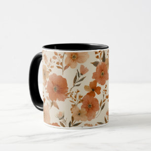 Mug Motif floral de fleur sauvage en terre cuite bohèm