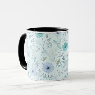Mug Motif floral de fleurs sauvages pastel délicat à l