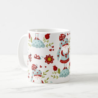 Mug Motif floral de gnome scandinave mignon