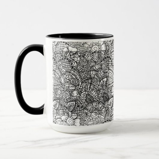 Mug Motif floral de griffonnage (Gauche)