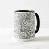 Mug Motif floral de griffonnage (Devant droit)