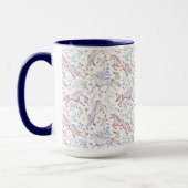 Mug Motif floral de licorne d'aquarelle (Gauche)