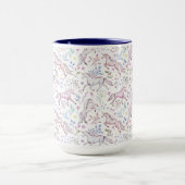 Mug Motif floral de licorne d'aquarelle (Centre)