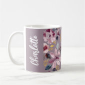 Mug Motif floral de lilas monogramme  (Gauche)