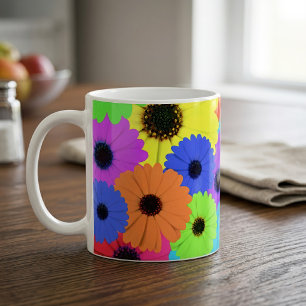 Mug Motif floral de marguerite psychédélique coloré