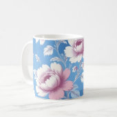 Mug Motif floral de pivoine rose (Devant gauche)