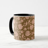 Mug Motif floral de rose et de brun (Devant gauche)