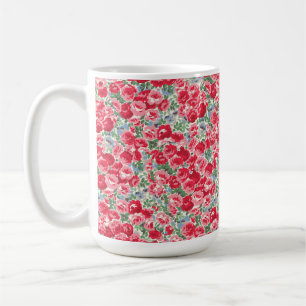Mug Motif floral de rose rouge vintage