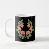 Mug Motif floral de roses rose poussiéré vintage - Rom (Gauche)