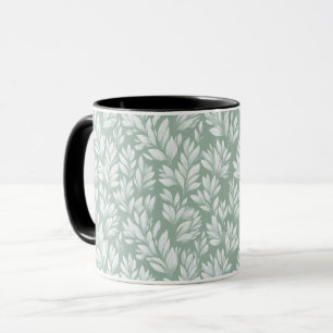 Mug Motif floral de sauge à feuille verte scandinave