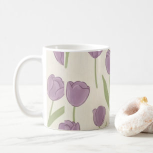 Mug Motif floral de tulipes violettes