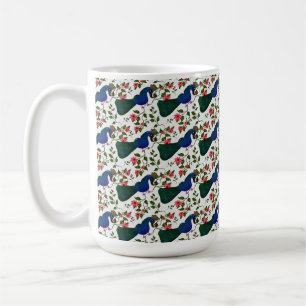Mug Motif floral d'oiseau mignon Oiseau bleu coloré