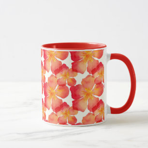 Mug Motif floral d'oléandre orange
