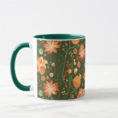 Mug Motif floral dynamique avec fleurs orange et jaune (Gauche)