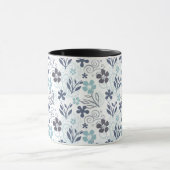Mug Motif floral en bleu et gris (Centre)