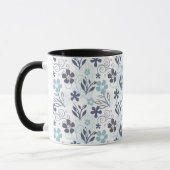 Mug Motif floral en bleu et gris (Gauche)