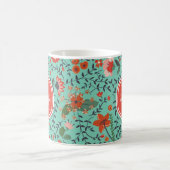 Mug Motif floral en Monogramme Turquoise et orange et  (Centre)