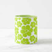 Mug Motif floral en vert citron et blanc (Centre)