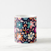 Mug Motif floral et géométrique rétro-vibrant (Centre)