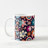 Mug Motif floral et géométrique rétro-vibrant (Gauche)