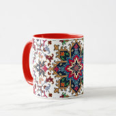 Mug Motif floral géométrique orné (Devant gauche)