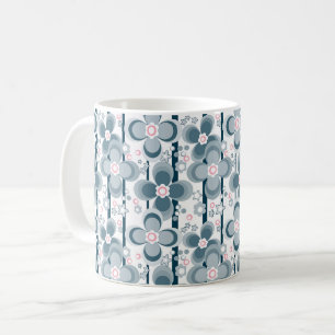 Mug Motif floral gris et blanc gris