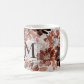 Mug Motif floral gris-marron. (Devant droit)