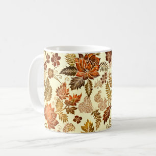 Mug Motif floral Heritage Copper Warm Gold