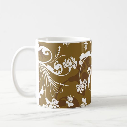Mug Motif floral incomparable. abstrait, art, arrière (Gauche)