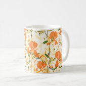 Mug Motif floral incomparable. Arrangement orange iris (Devant droit)