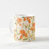 Mug Motif floral incomparable. Arrangement orange iris (Devant gauche)
