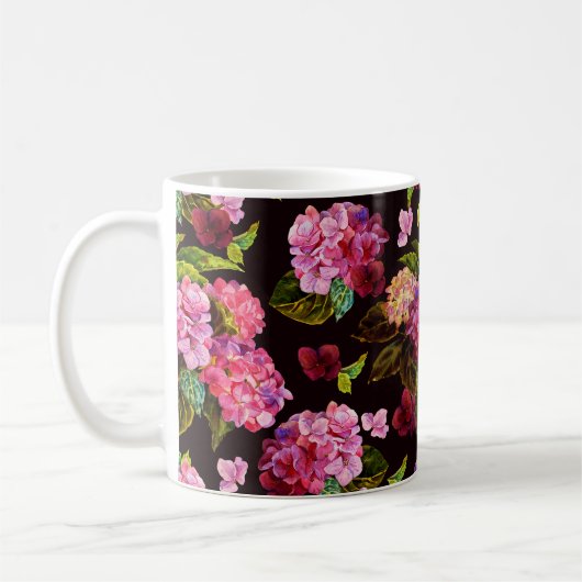 Mug Motif floral incomparable. Hydrangée sur une sur u (Gauche)
