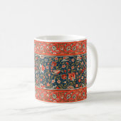 Mug Motif floral indo-persan bohème vintage rouge (Devant droit)