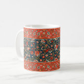 Mug Motif floral indo-persan bohème vintage rouge (Devant gauche)