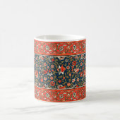 Mug Motif floral indo-persan bohème vintage rouge (Centre)
