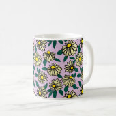 Mug Motif floral jaune (Devant droit)