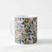 Mug Motif floral jaune (Devant gauche)