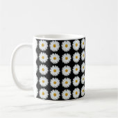 Mug Motif floral marguerrier blanc sur noir (Gauche)