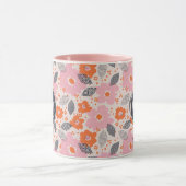 Mug Motif floral mignon du monogramme | rétro (Centre)