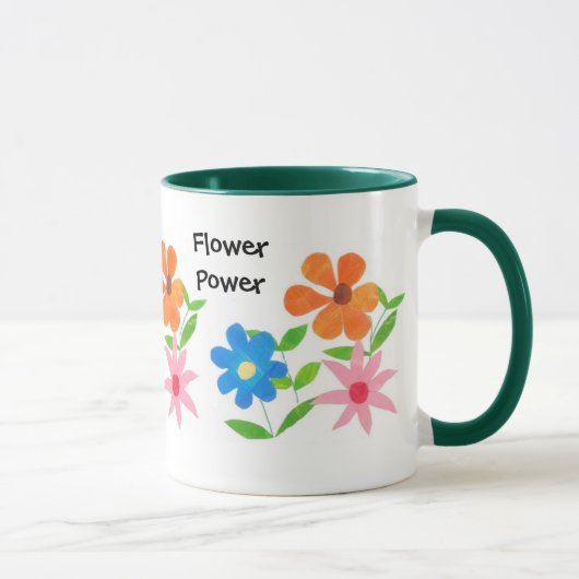 Mug Motif Floral Moderne, Fleurs De Couleurs Vives (Droite)