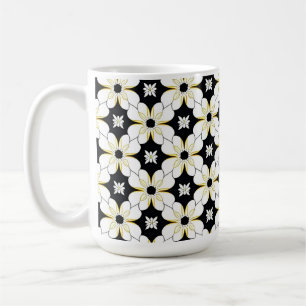 Mug Motif floral monochrome avec détail jaune subtil