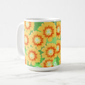Mug Motif floral orange et jaune (Devant gauche)
