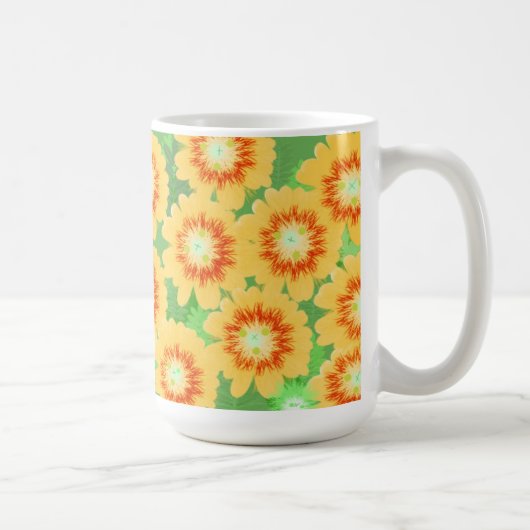 Mug Motif floral orange et jaune (Droite)