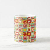 Mug Motif floral patchwork rétro à la fraise (Centre)