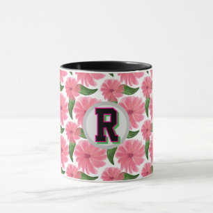 Mug Motif floral personnalisé à l'aquarelle 