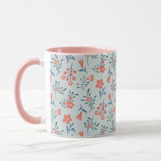 Mug Motif floral Prairie de corail (Gauche)